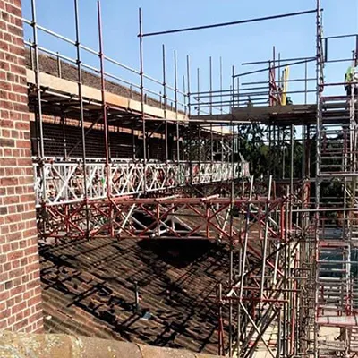 roof and scaffolding